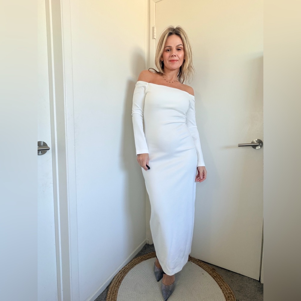 New ENZA COSTA Off-shoulder Ankle Dress In White - Picture 7 of 10